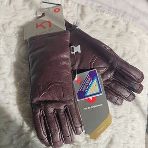 Kari Traa Women's Leather Gloves - Burgundy